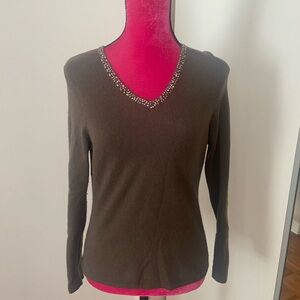 Jones New York brown cashmere sweater small petite